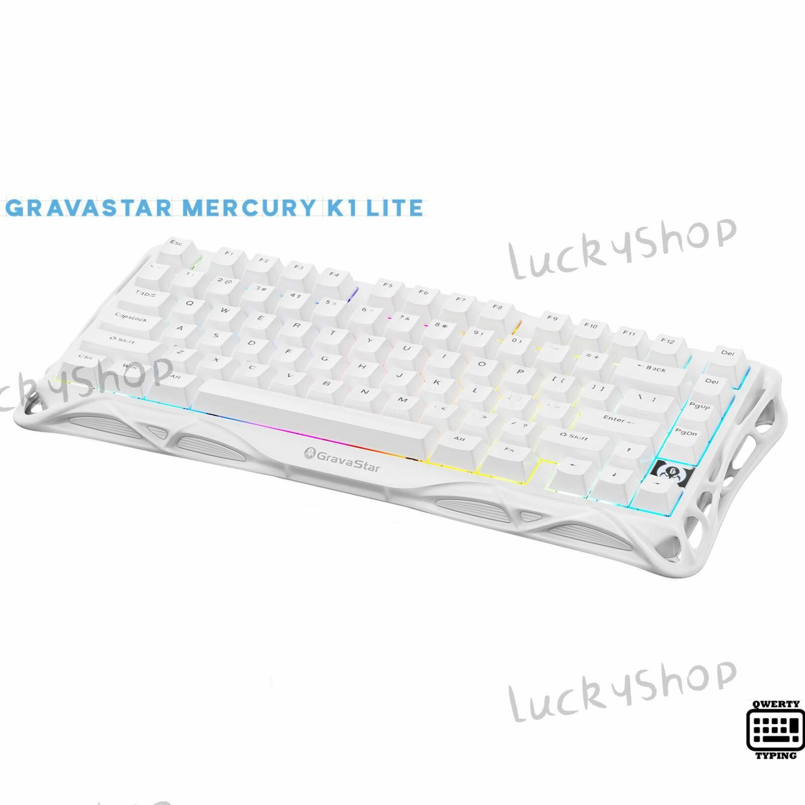 Игровая клавиатура Gravastar, механическая, для ПК, игровой приставки и телевизора, белая