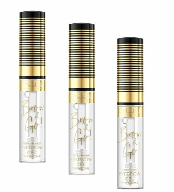Гель для бровей Eveline суперфиксация и уход - прозрачный серии Brow & Go, 6мл, 3 шт