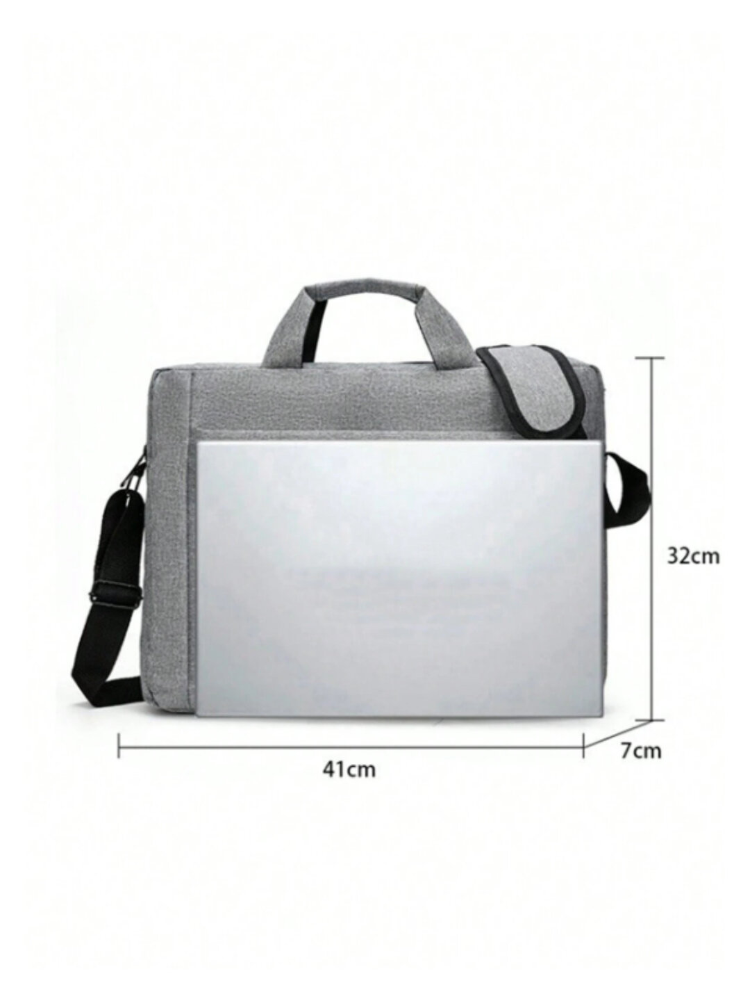 Сумка-чехол, для ноутбука, водонепроницаемый, искусственный мех, синий, черный — фото 1