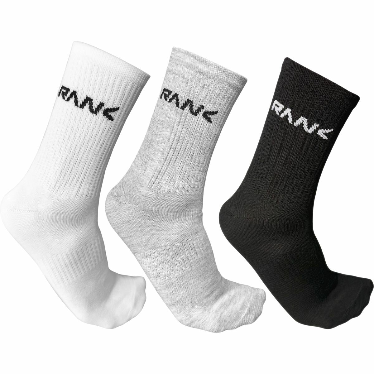 Носки RANK Everyday socks high 3 pack, комплект, 3 пары, размер L, черный