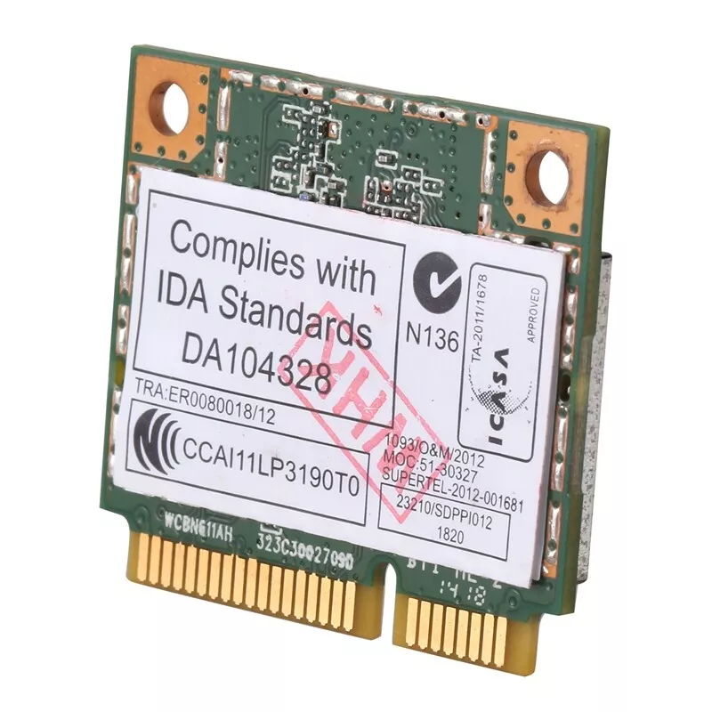 Wi-Fi Mini PCI-E Адаптер Qualcomm Atheros AR5B22, 2.4/5 ГГц, 300 Мбит/сек, Bluetooth 4.0, Сетевая Карта для Ноутбука — фото 1