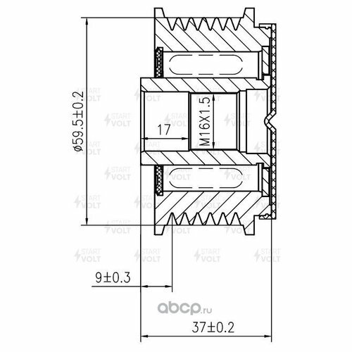 Шкив с обгонной муфтой генер. mazda mpv (99-) 2.5i (m16x1,5) Стартвольт SGP2503