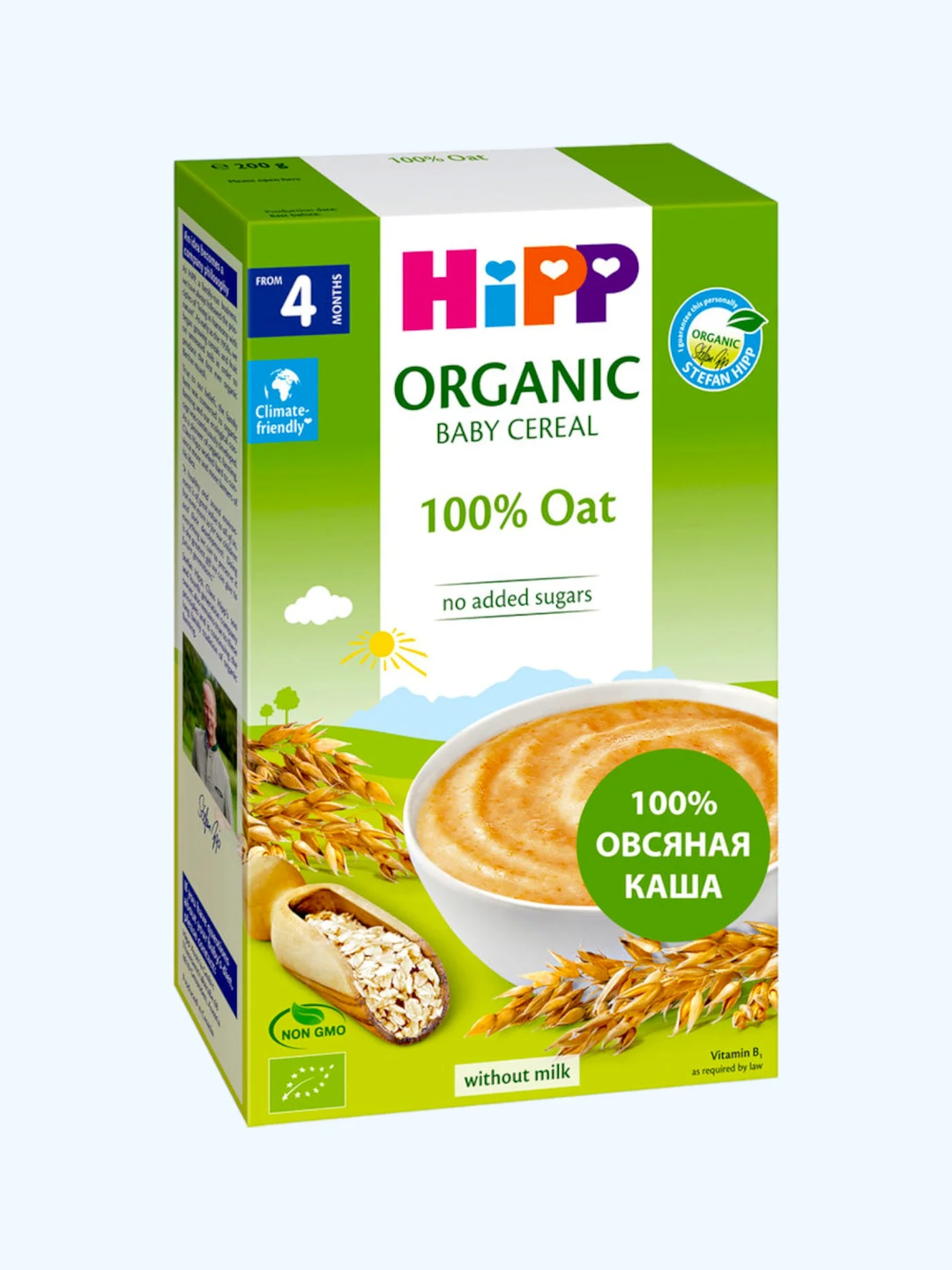 HIPP Oat - детская безмолочная овсяная органическая каша 200 грамм с 4 месяцев