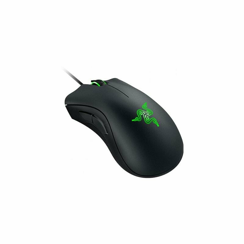 Игровая мышь Razer DeathAdder Essential, 6400DPI, проводная, эргономичная, зелёная подсветка — фото 1