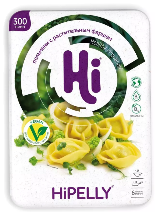 Пельмени HiPelly Hi, с растительным фаршем, без ГМО, 300 грамм