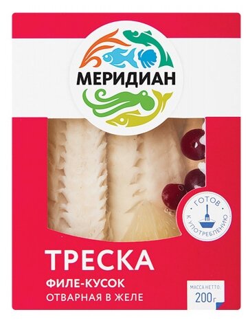 Треска атлантическая Меридиан, в желе, с клюквой и пряностями, 200 г