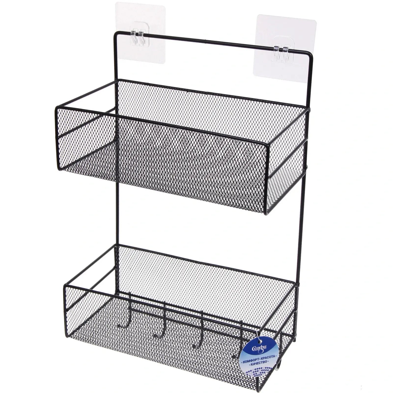 Органайзер металлический подвесной 'фанадеро' черный 26*13*42.5см с крючками