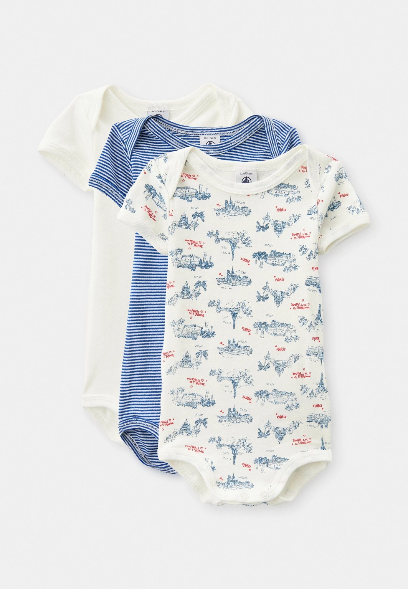 Боди Petit Bateau, размер 67, разноцветный