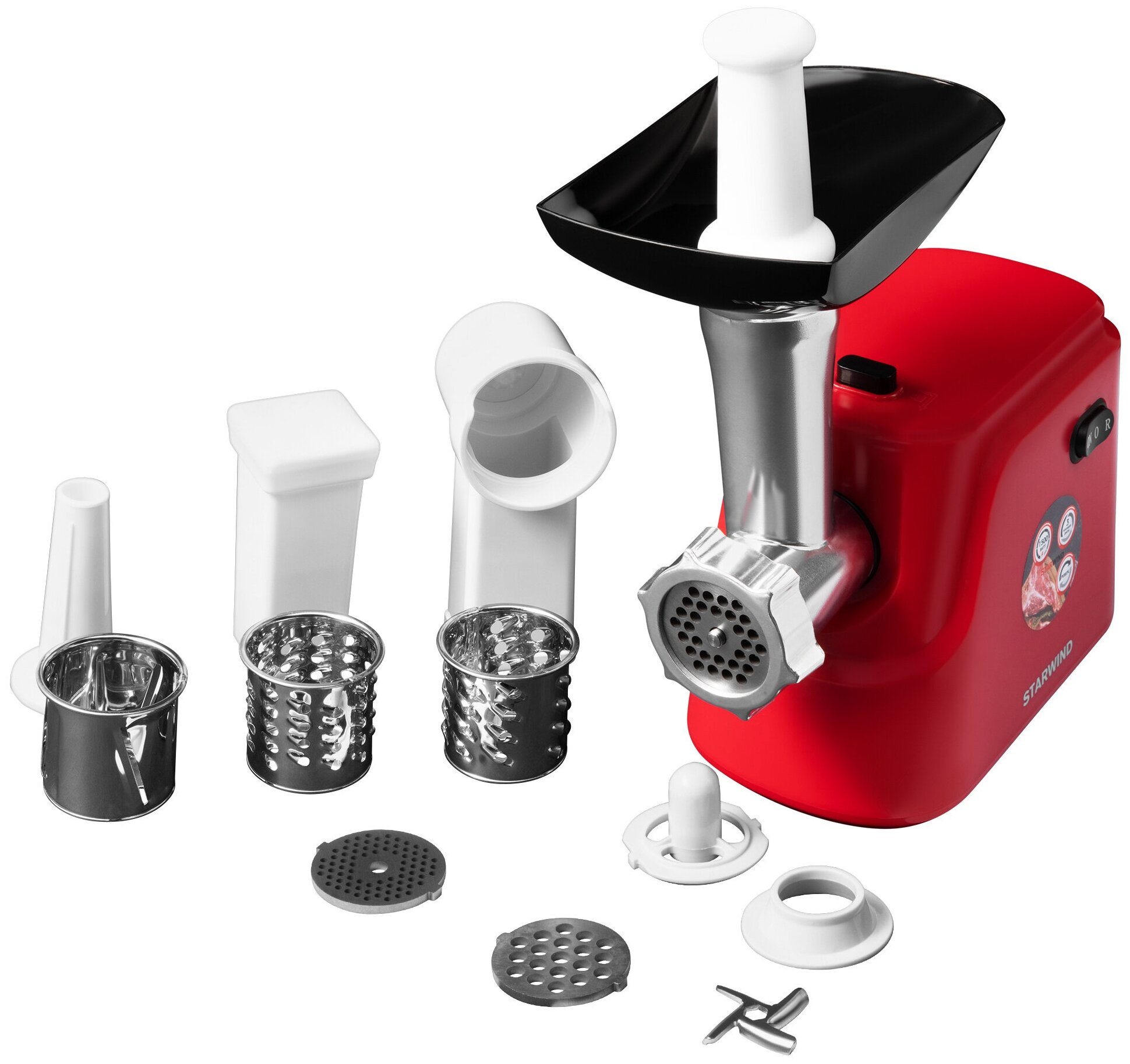Мясорубка электрическая Starwind SMG3225 1500 Вт автоотключение красный
