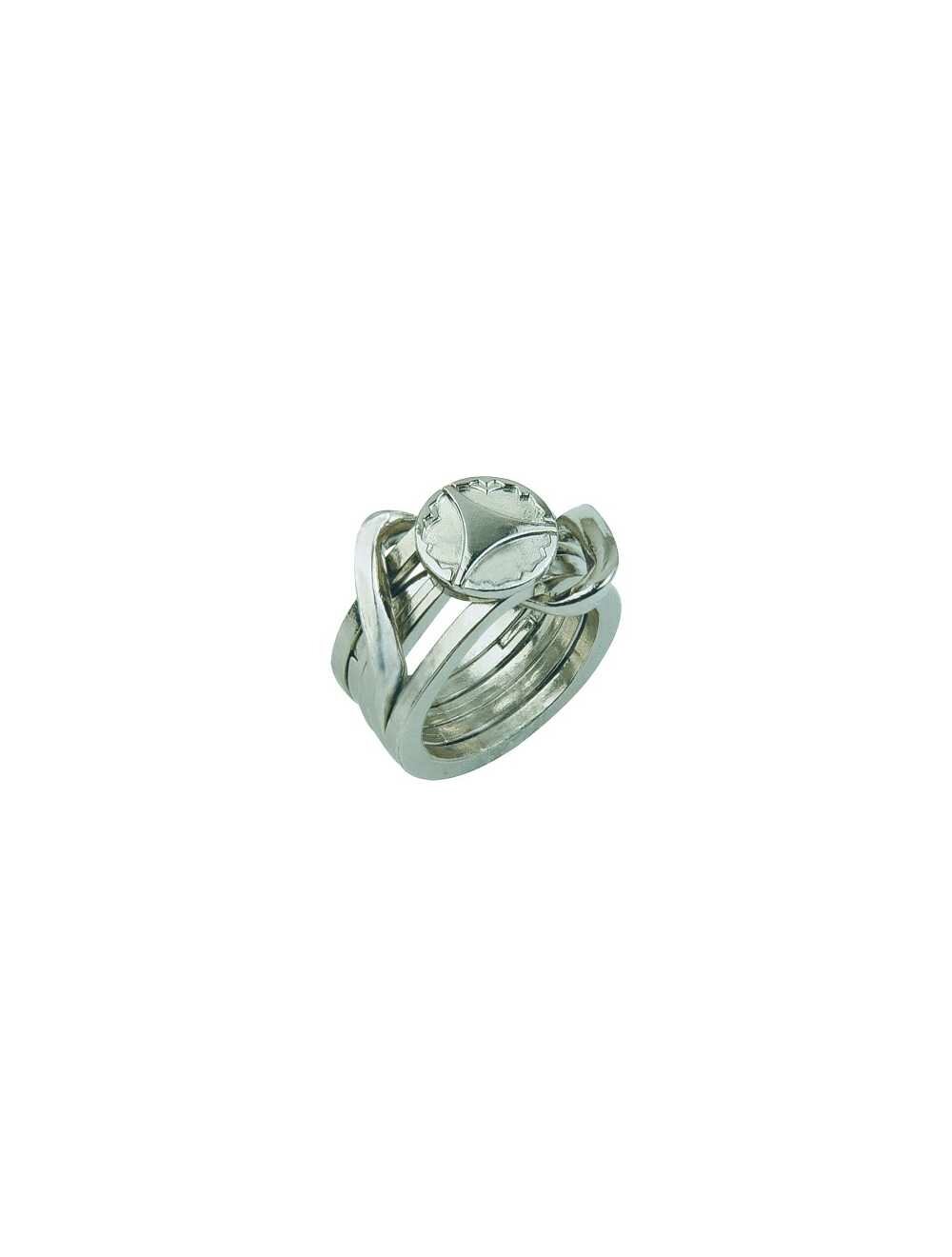 Huzzle Ring II - Головоломка металлическая Хазл Кольцо 2 - Сложность 5 из 6 - Hanayama Ring II