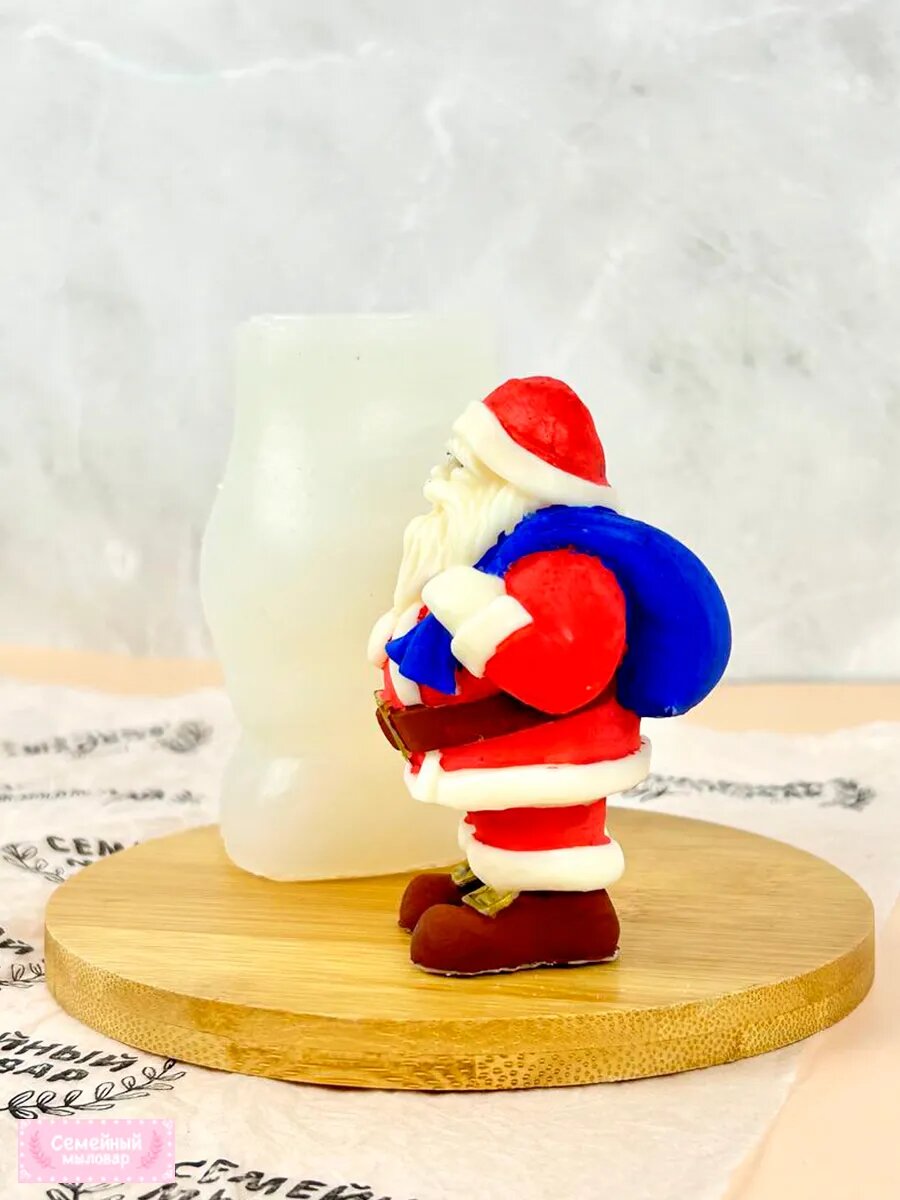 Силиконовая форма / молд для свечей и мыла Дед Мороз — фото 1