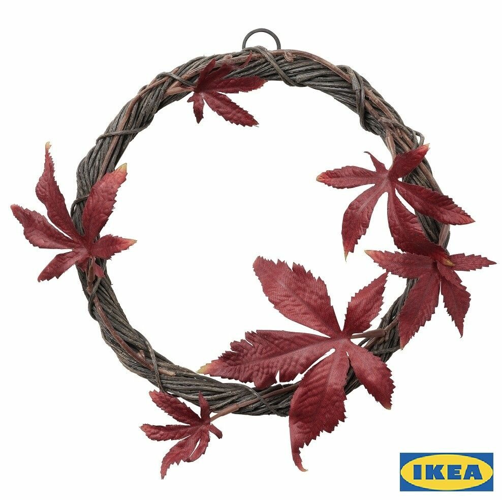 Декор для дома смикка икеа (SMYCKA IKEA) 22 см искусственный венок для дома для улицы красный