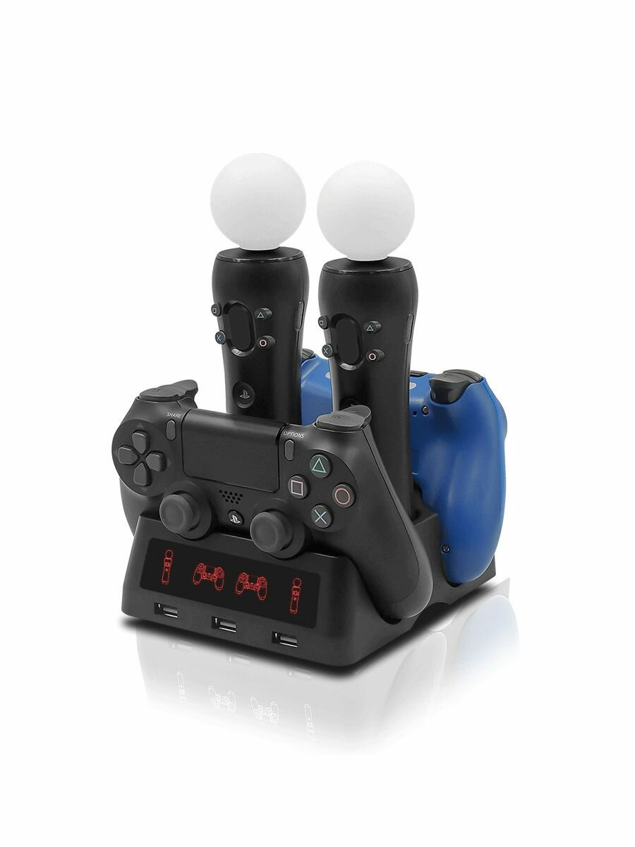 Зарядная станция для 2-х геймпадов DualShock 4 и 2-х контроллеров PS Move (HBP-118) — фото 1