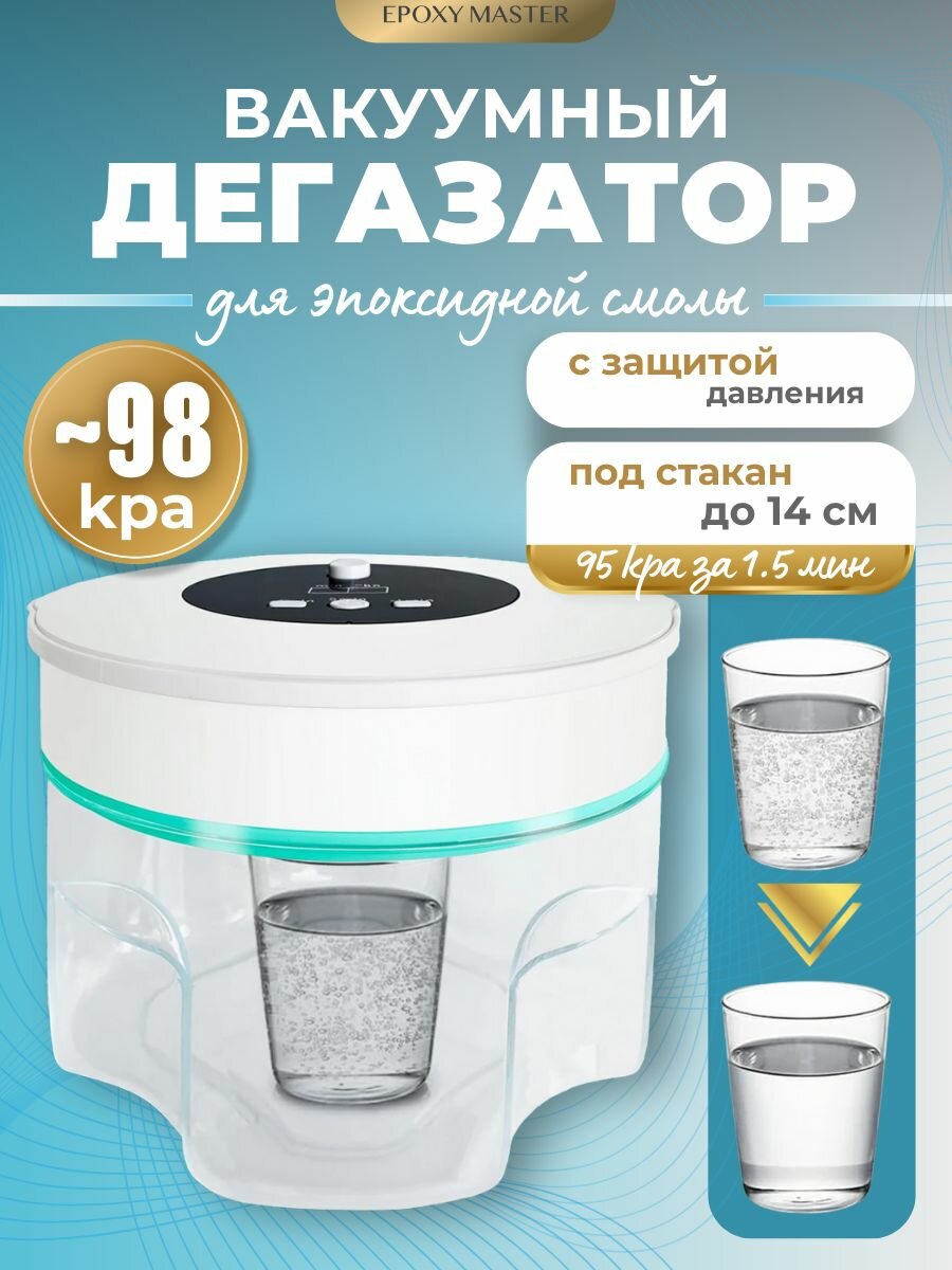 Вакуумный дегазатор для эпоксидной смолы EPOXYMASTER Портативная вакуумная камера для удаления пузырьков