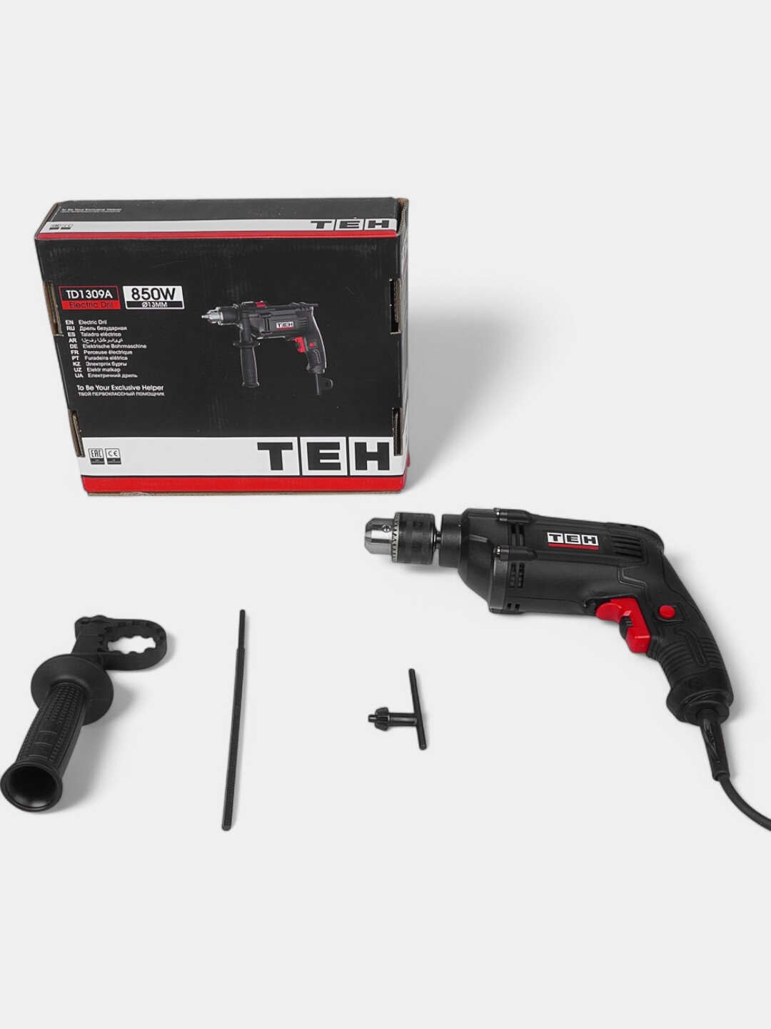 Ударная дрель TEH TD1309A, 850 Вт, 41600 уд/мин, 2800 об/мин — фото 1