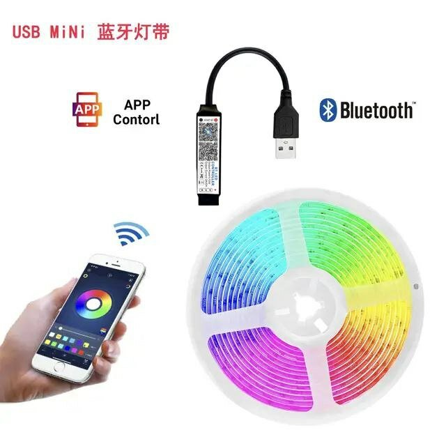 Светодиодная лента RGB, панельный корпус, USB 2.0, 12В, черный — фото 1