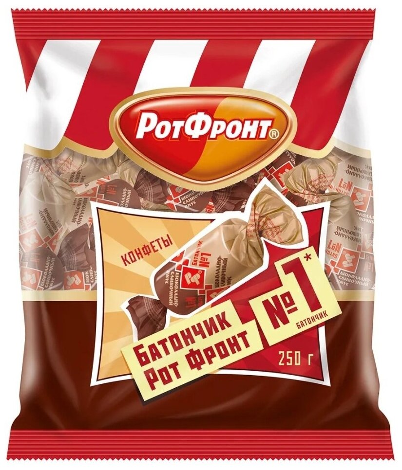 Конфеты шоколадные РОТ фронт "Батончики", пралине с дробленными вафлями, 1 кг, MG Sweets — фото 1