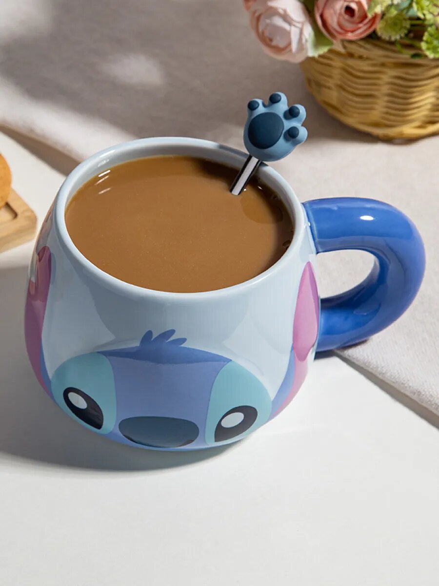 Кружка Gift Mug "Стич", керамика, детская, синяя/черная, 650 мл — фото 1