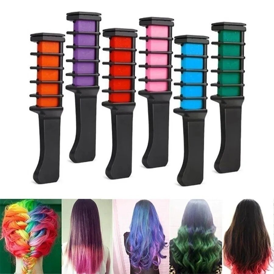 Мелки для волос с расческой hair coloring chalk набор 10 шт краска для волос