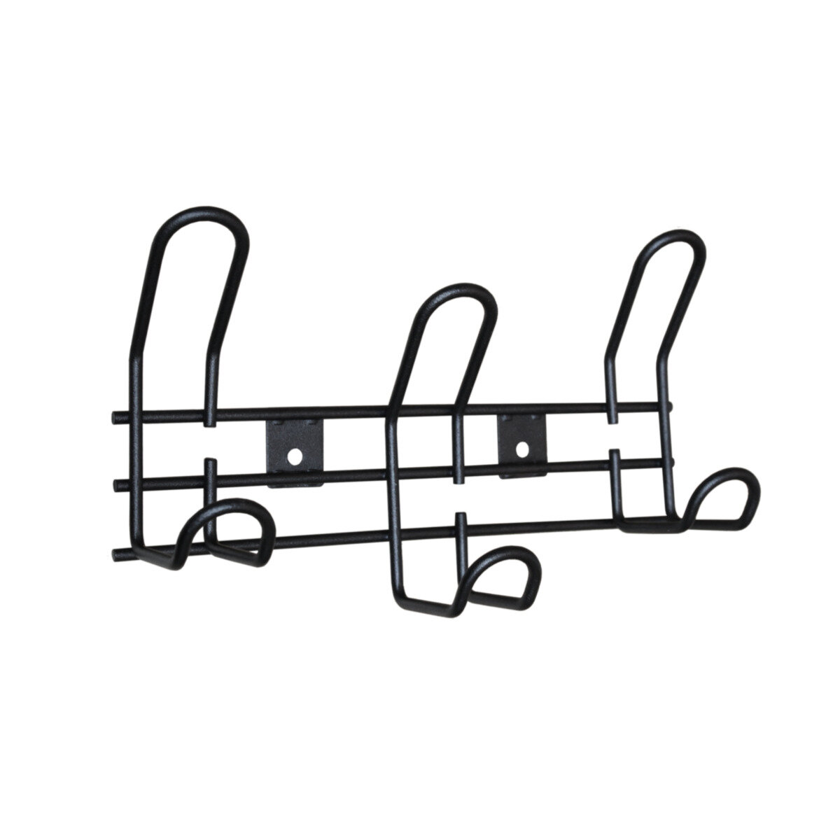 Вешалка настенная металлическая с крючками для одежды в прихожую черная SHT-WH15-3