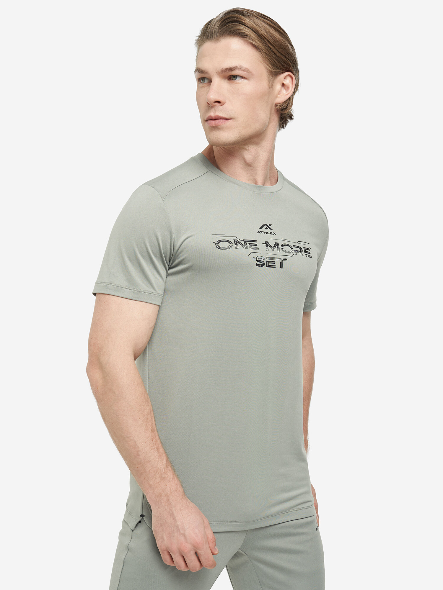 Футболка ATHLEX Active Short-Sleeve T-shirt, размер 46, серый