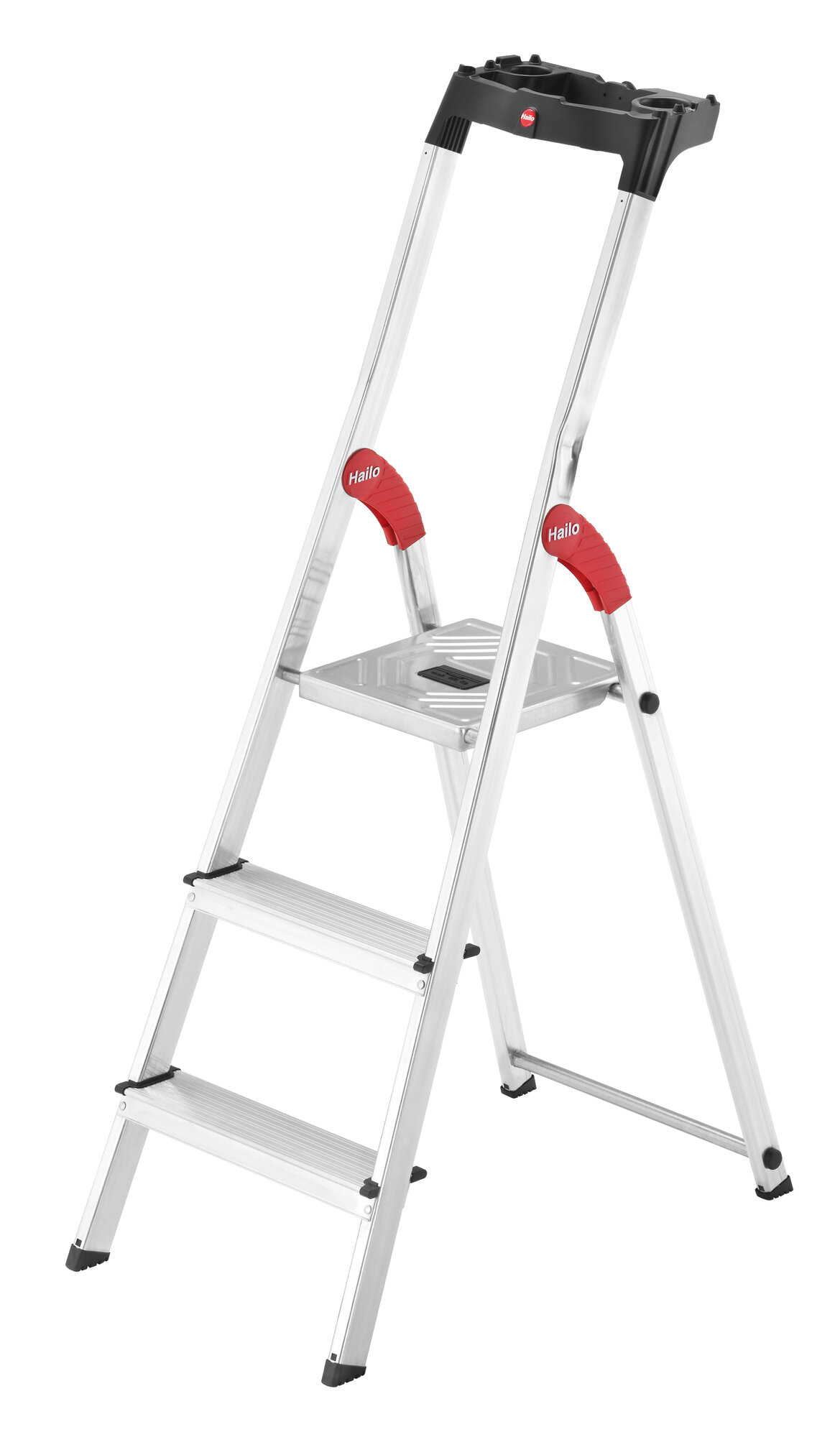 Стремянка алюминиевая L60 StandartLine 3 ступени с лотком для инструментов Hailo