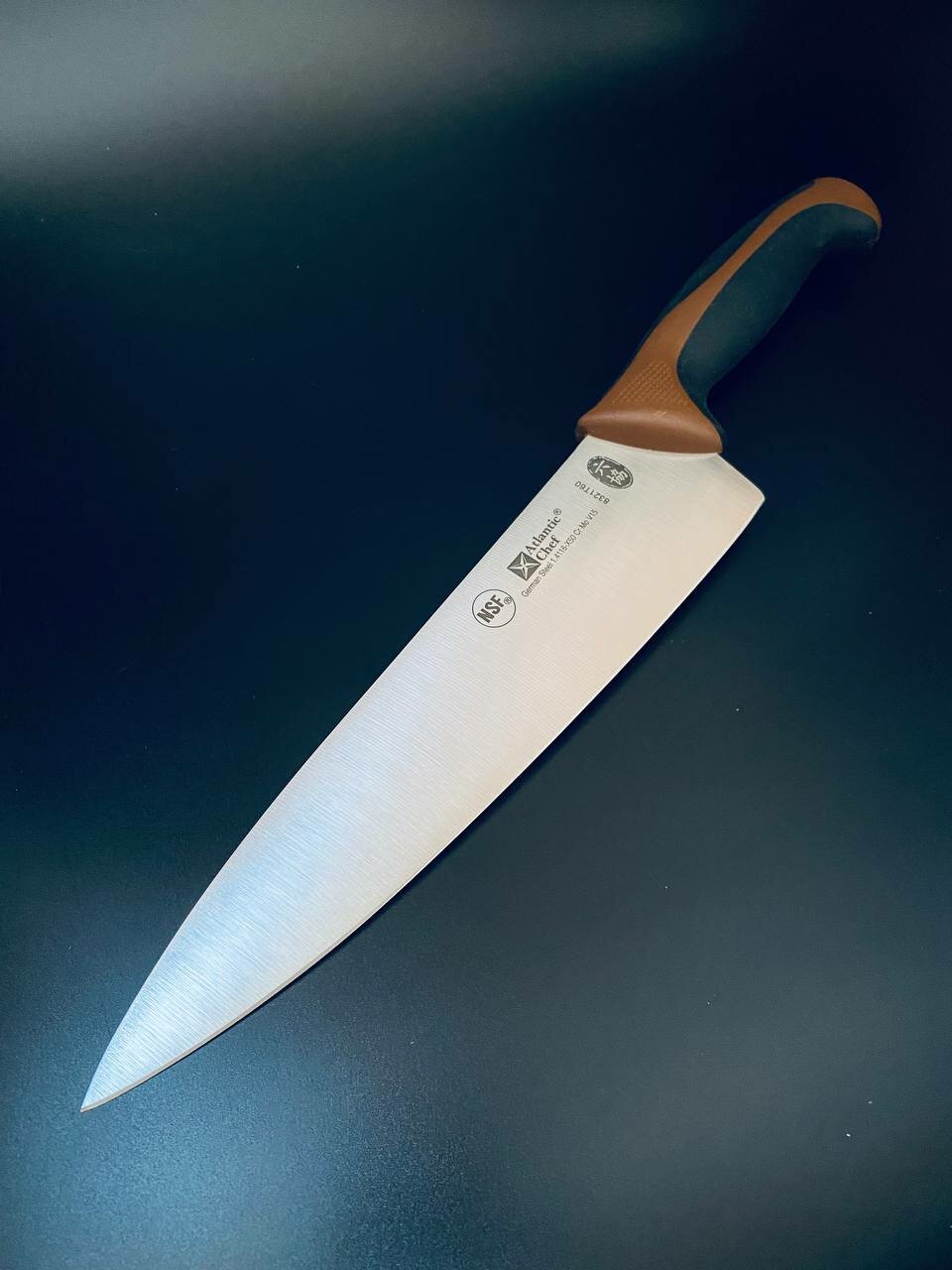 Нож Atlantic Chef Кухонный Поварской, 23 см, черно-коричневый