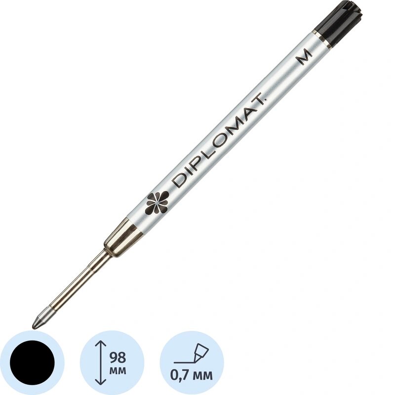 Стержень шариковый 98мм DIPLOMAT easyFLOW M черный D20000356