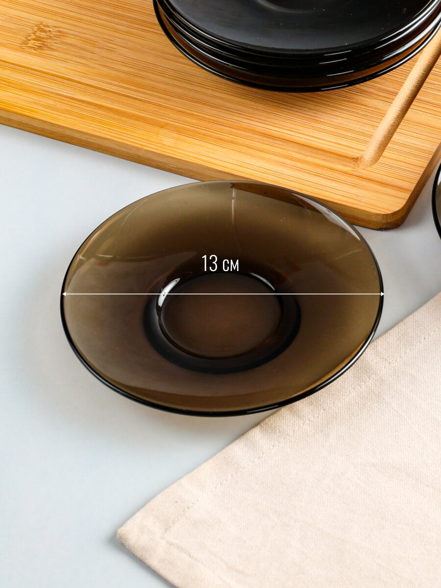 Блюдце стеклянное ОСЗ "С добрым утром. Эклипс", 1 штука, 13 см — фото 1