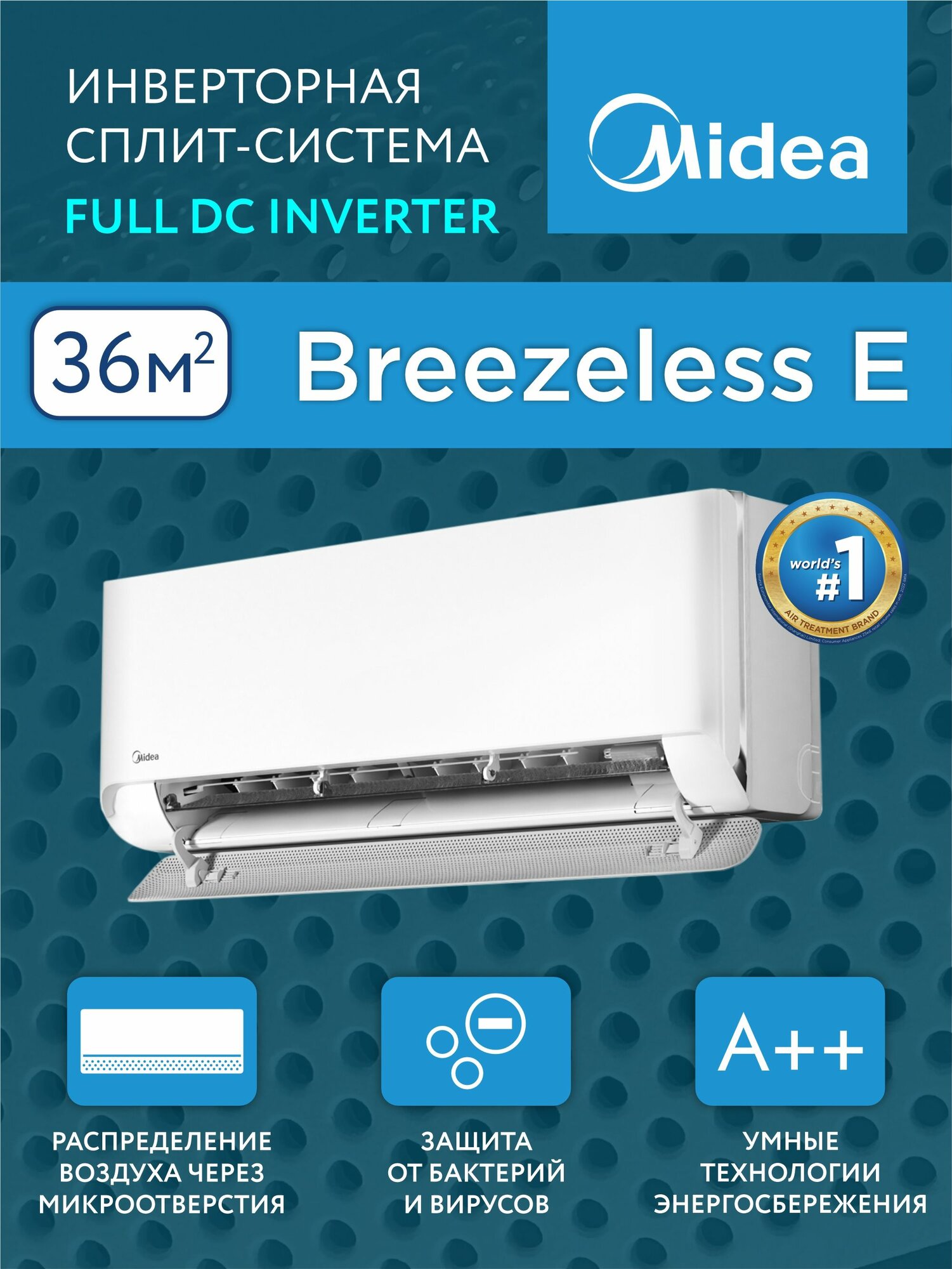 Инверторная сплит-система Midea Breezeless E MSFE-12N8D6-I/MSFE-12N8D6-O (Full DC)