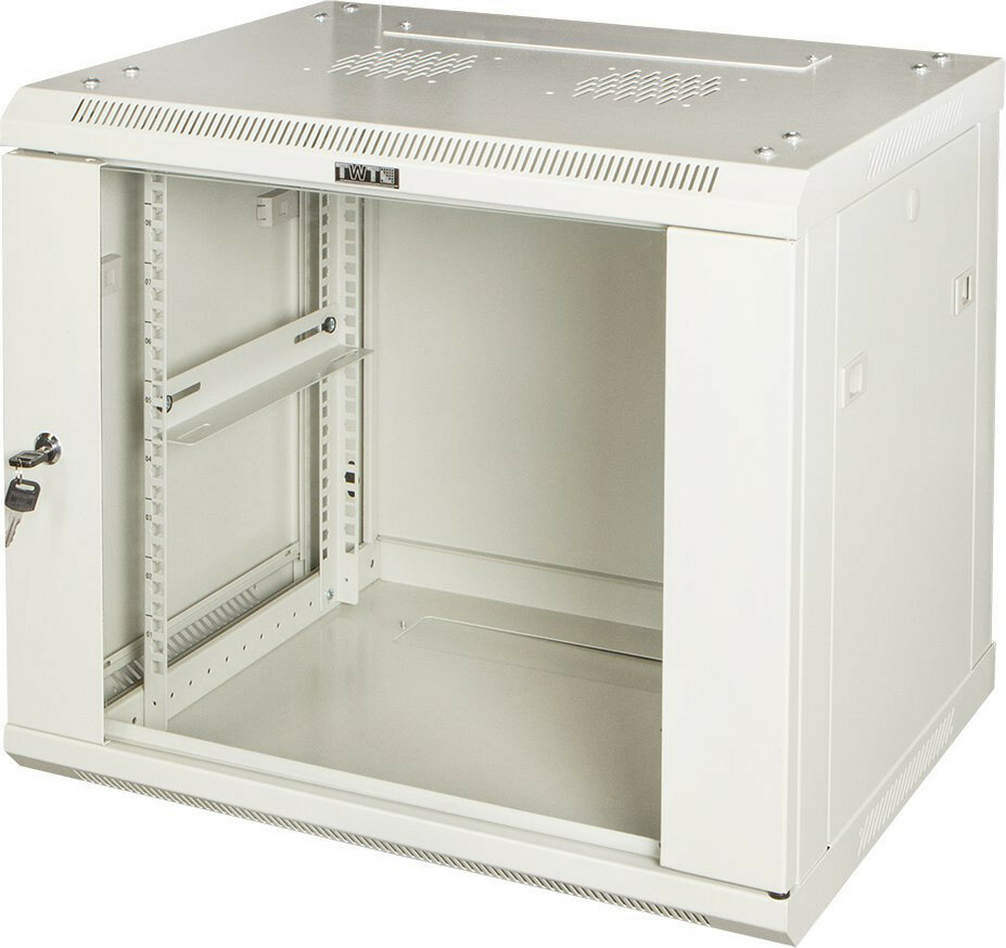 Шкаф коммутационный Lanmaster PRO (TWT-CBWPG-12U-6X4-GY) настенный 12U 600x450мм пер. дв. стекл 60кг серый 350мм 635мм IP20 металл