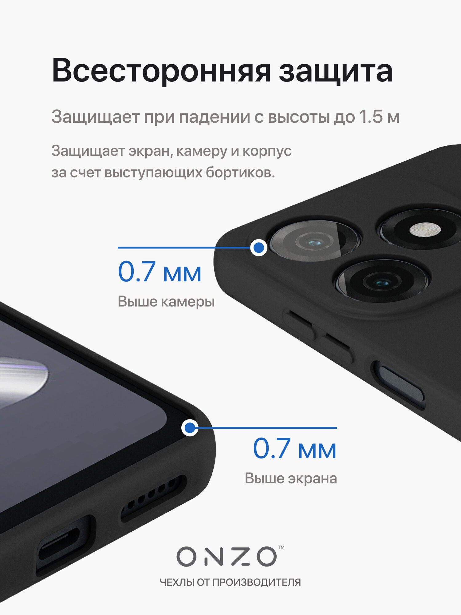 Чехол на Tecno Spark 20 / Техно Спарк 20 бампер защитный, черный матовый — фото 1