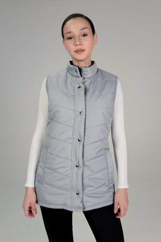 Изображение товара Жилет утепленный женский стеганый Вилан, на флисе, ткань Дюспо, цвет серый