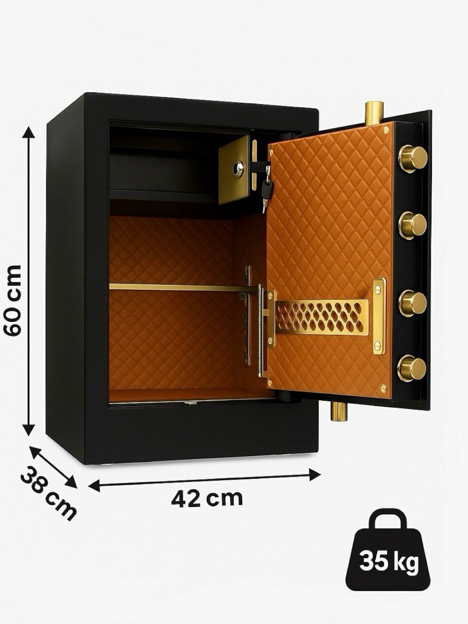 Сейф ULTECORE, электронный замок, с сигнализацией, 60 см x 42 см x 38 см — фото 1