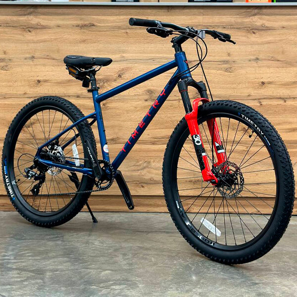 Горный взрослый велосипед BREND TIMETRY ORIGINAL TT225, колеса 27,5", 8 скоростей, цвет синий