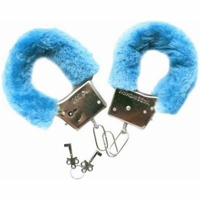 Карнавальный аксессуар КНР "Наручники", меховые темно-синие
