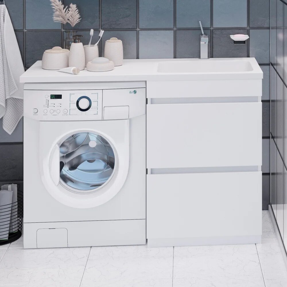 Тумба с раковиной Emmy Джерси 110 R под стиральную машину