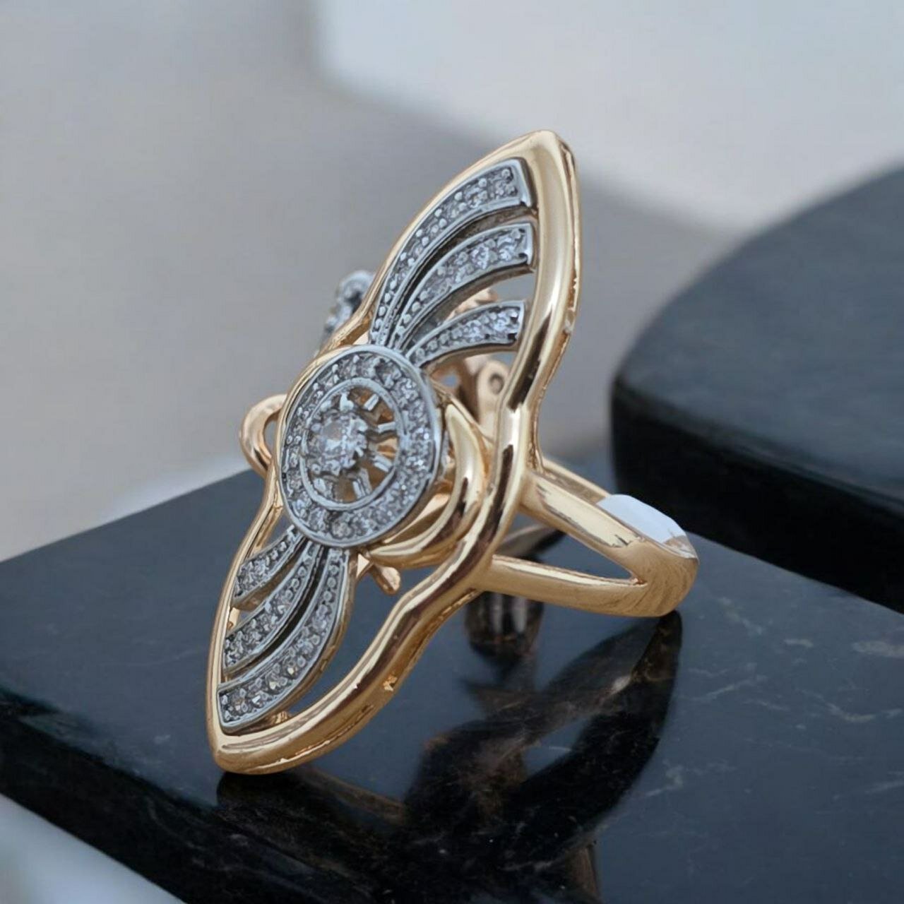 Кольцо-кулон, фианит, размер 18, серебряный