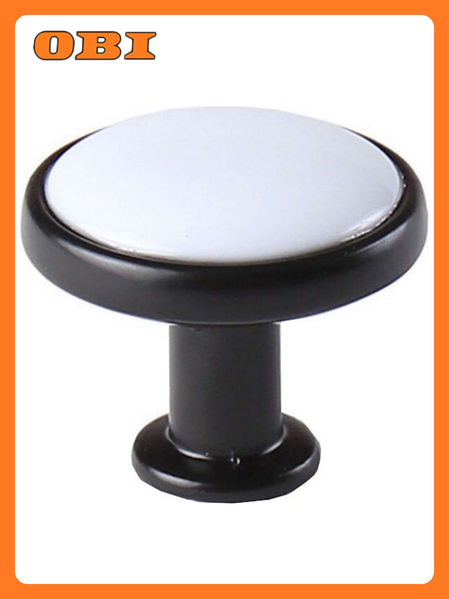 Мебельная ручка-кнопка Larvij цинковый сплав глянцевая черная