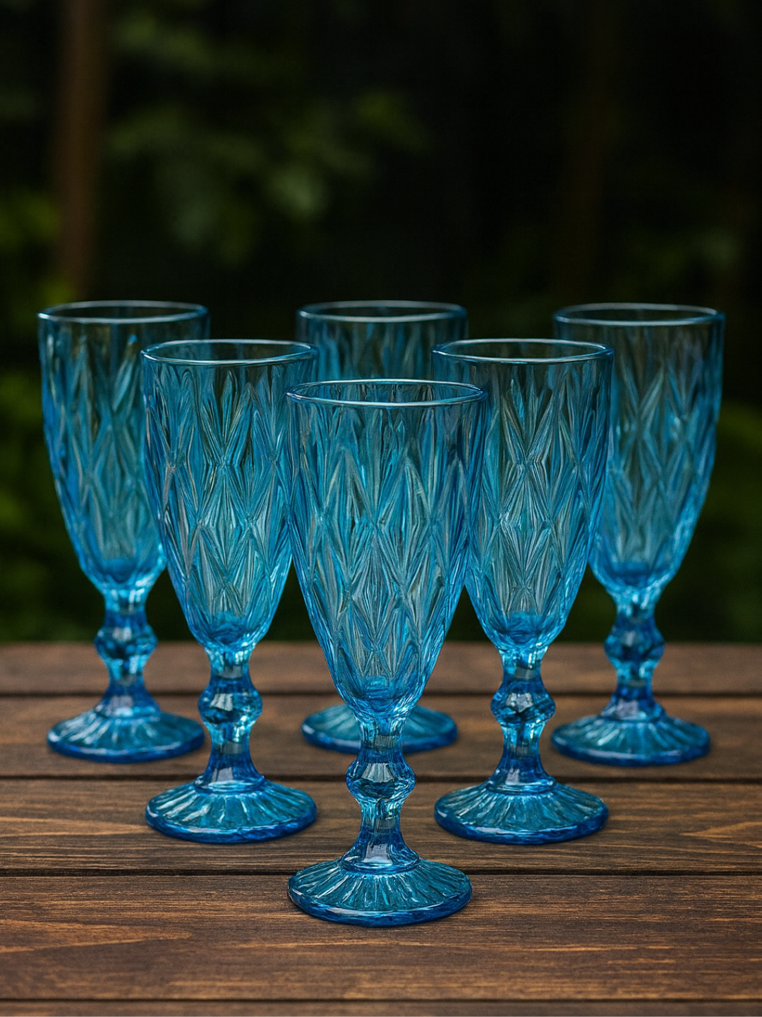 Набор фужеров, 6 штук, Glass ware 790. Стеклянный фужер сделано в Китай. Цвет светло голубой.