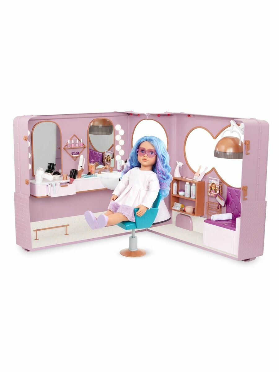 OUR GENERATION Игровой набор для кукол 46 см Парикмахерская на колесах трейлер от 3 лет