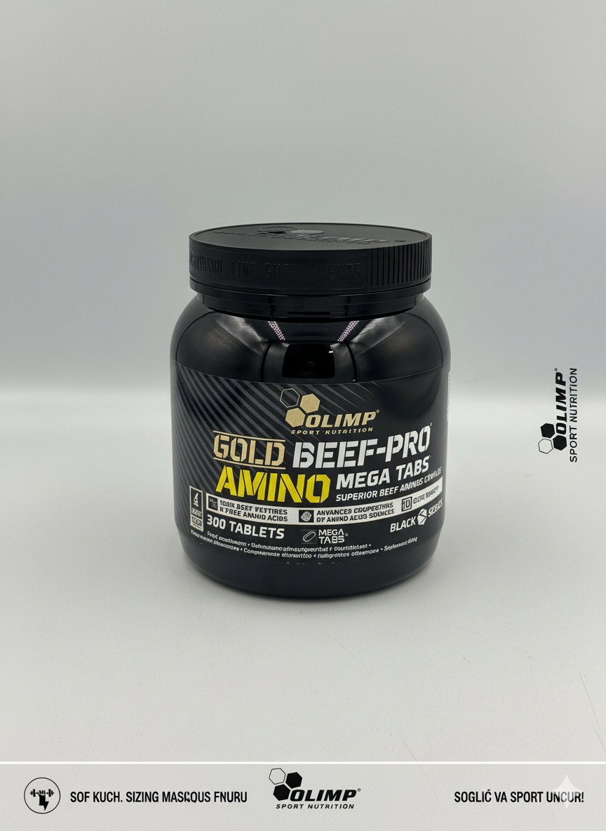 Olimp Gold BEEF-PRO Amino 300 tabs — аминокислоты из говядины для роста и восстановления мышц