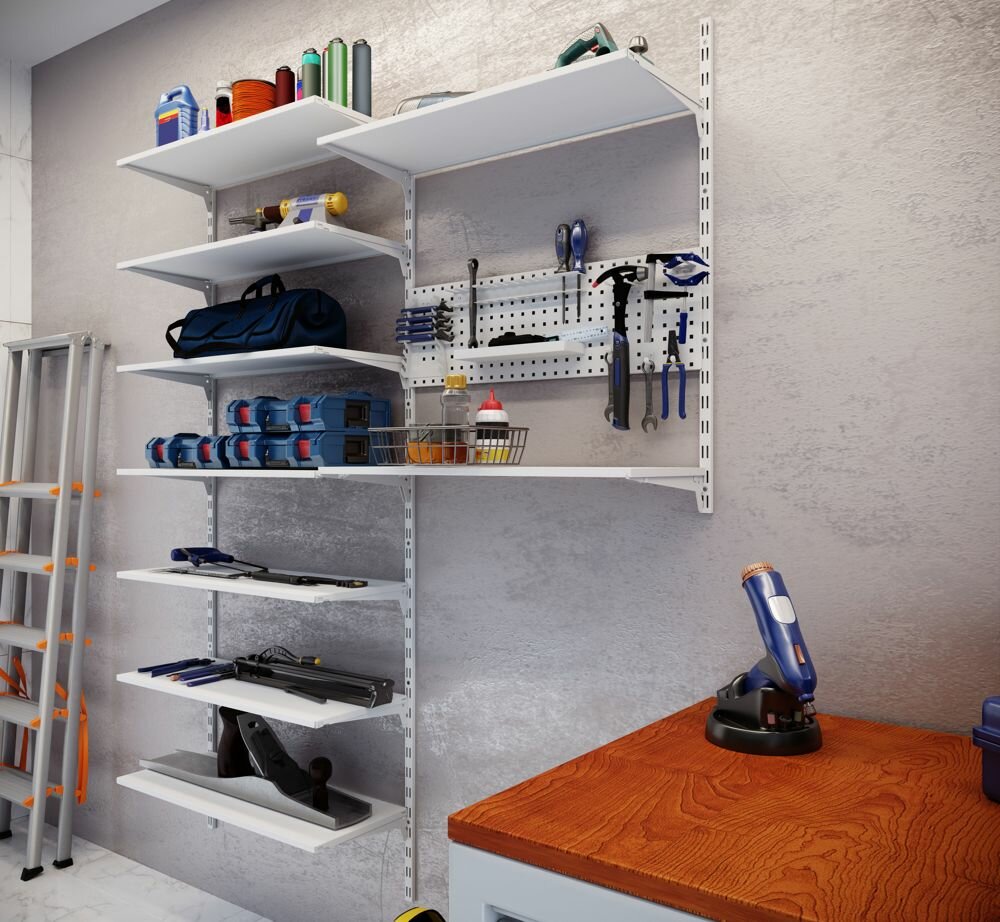 Крючок для перфорированной панели Spaceo сталь цвет белый