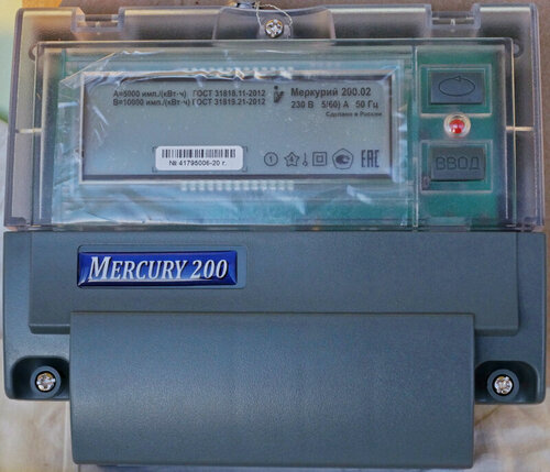 Изображение товара Счетчик электроэнергии электронный меркурий 200.02 двухтарифный
