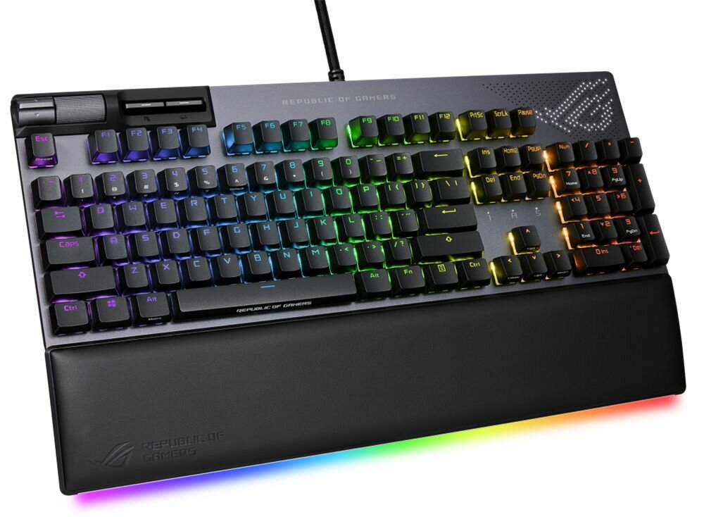 Игровая клавиатура проводная ASUS ROG Strix Flare II Animate RGB NX BLUE PBT, черный