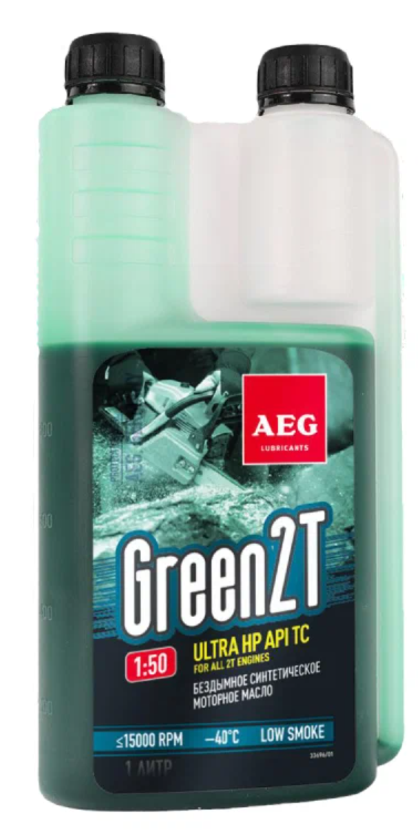 Масло синтетическое AEG GREEN HP 2T Motor Oil API TC Universal (1 л; API TC) с дозатором
