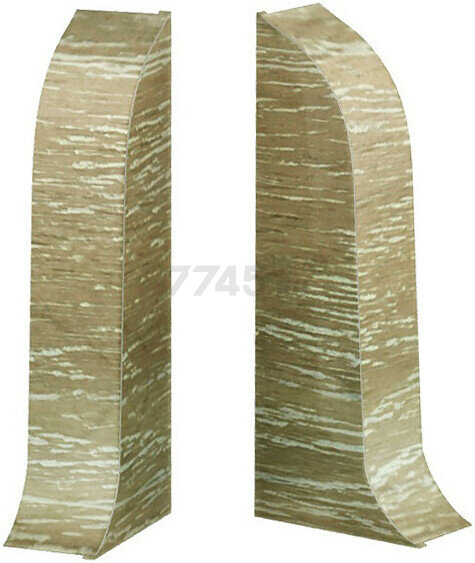 Торцевые для плинтуса Панельпласт, глянцевые, цвет дуб флидвуд, высота 60 мм