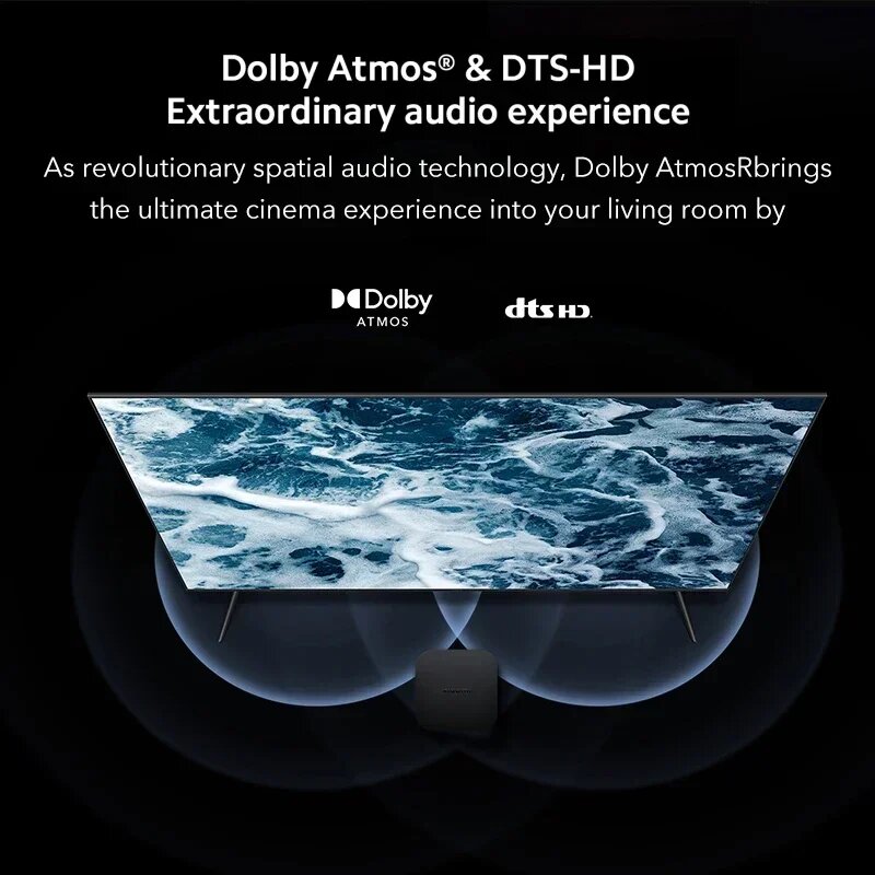 Тв-Приставки Xiaomi Mi Tv Box Глобальная версия Xiaomi Mi TV Box S 2-го поколения 4K Ultra HD BT5.2 2 ГБ 8 ГБ ТВ Dolby Vision HDR10+ Google Assistant Smart TV Box Player