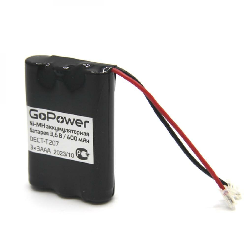 Аккумуляторная сборка GoPower T207 NiMh 3.6v 600mAh , 1шт.