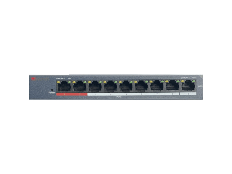 Коммутатор HiWatch DS-S908P(B) 9x100мбит/с 8PoE 60W неуправляемый